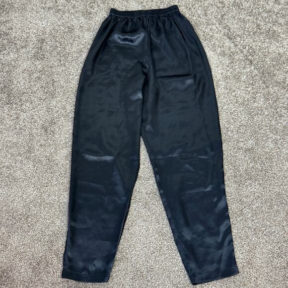 Victoria Secret Gold Label Pajama Set Satin Robe Jacket & Pants 80's Lounge Sz P - Picture 3 of 11